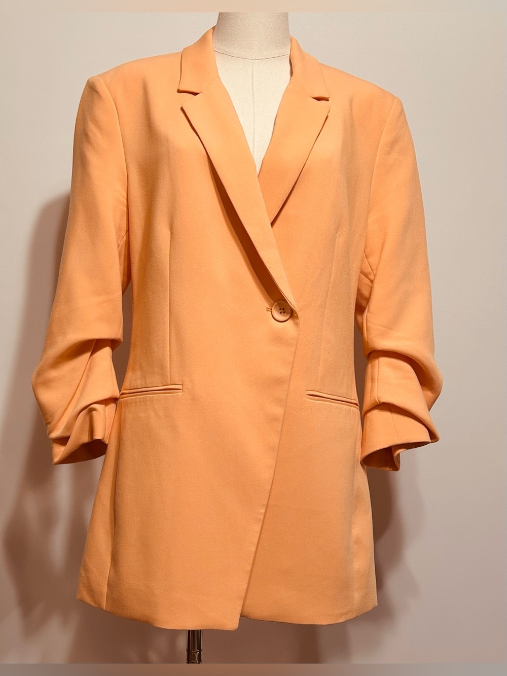 Peach Single-Button Women's Blazer